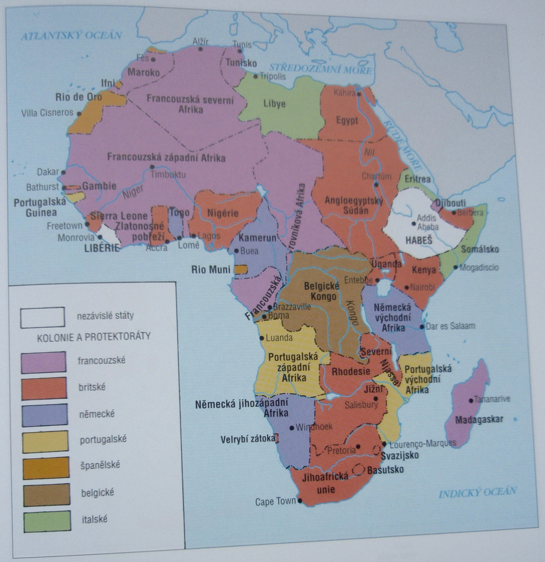 Rok 1914 - rozdělení Afriky