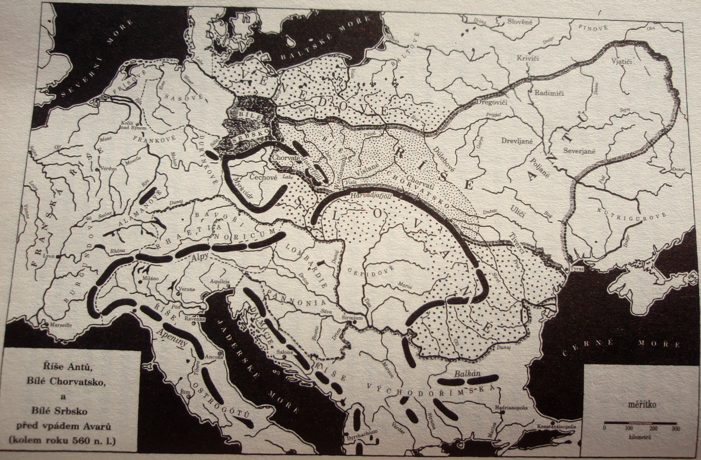 Střední a východní Evropa kolem roku 560 n. l.