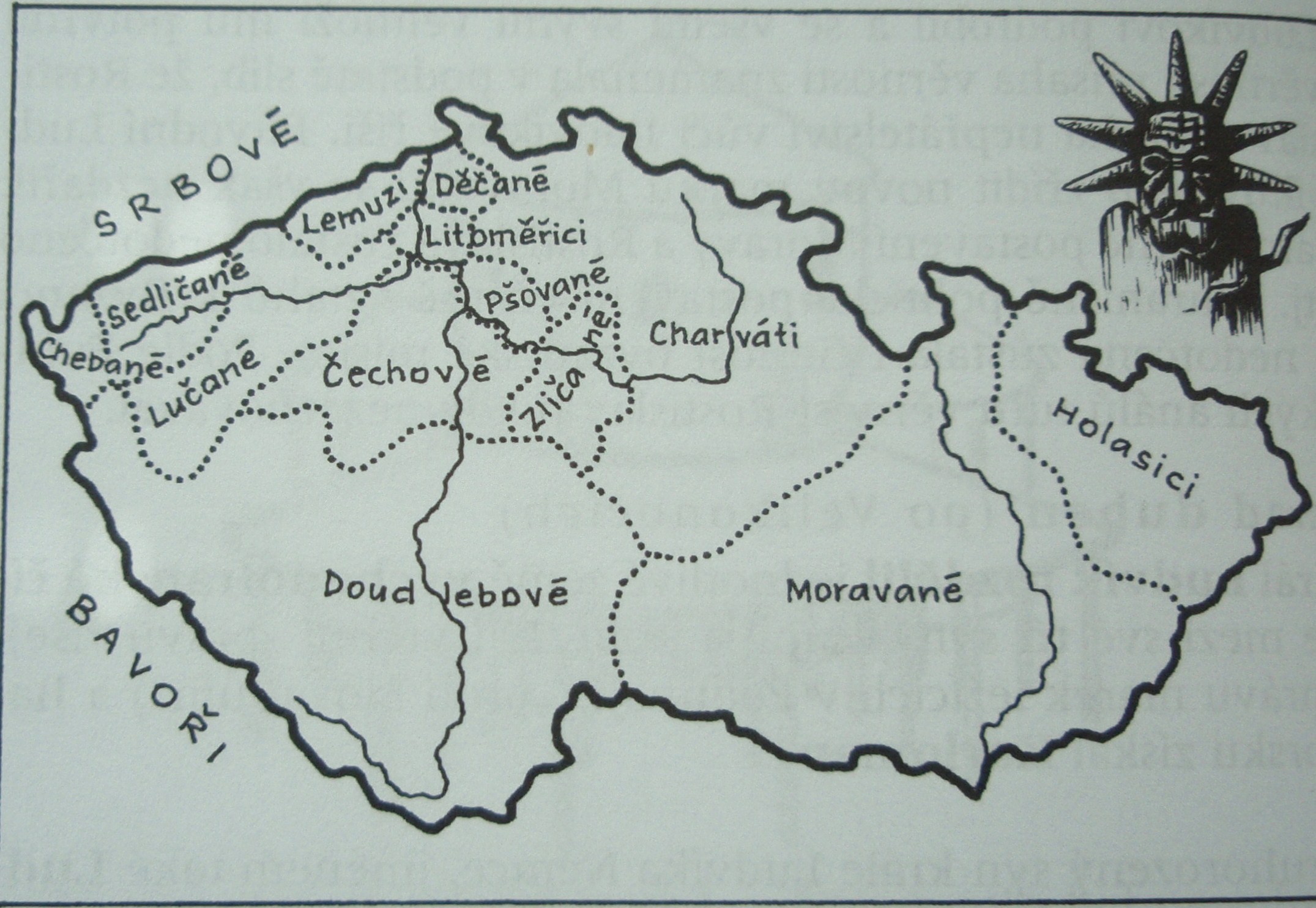České země - české kmeny okolo roku 870
