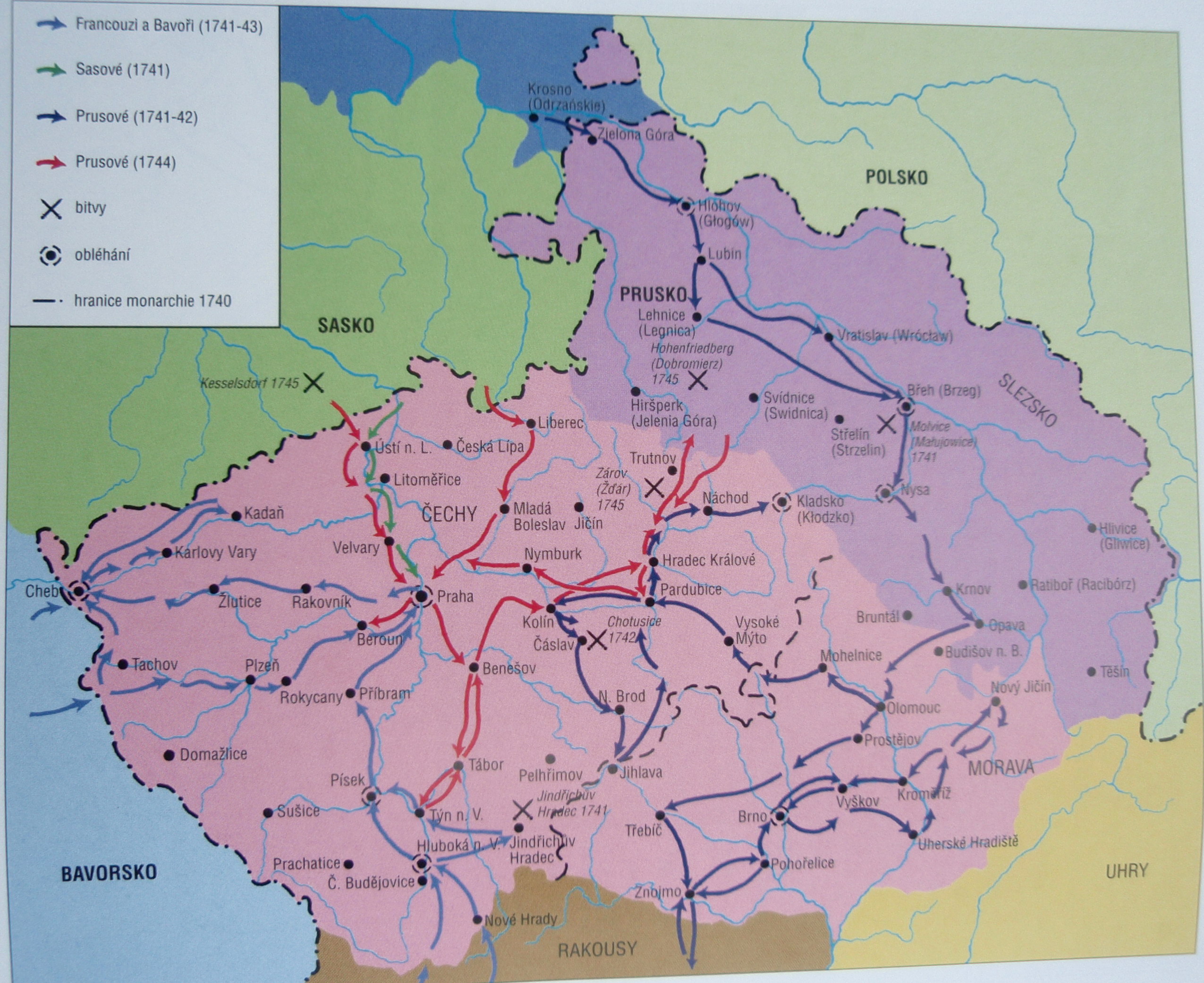 Rok 1740 - 1748 - Česká země za války o dědictví rakouské