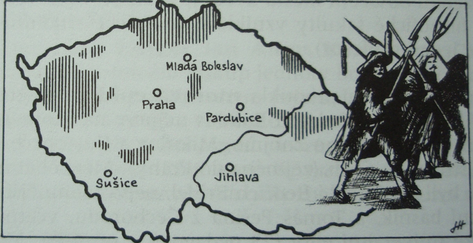 České země - ohniska selských nepokojů (rok 1680)