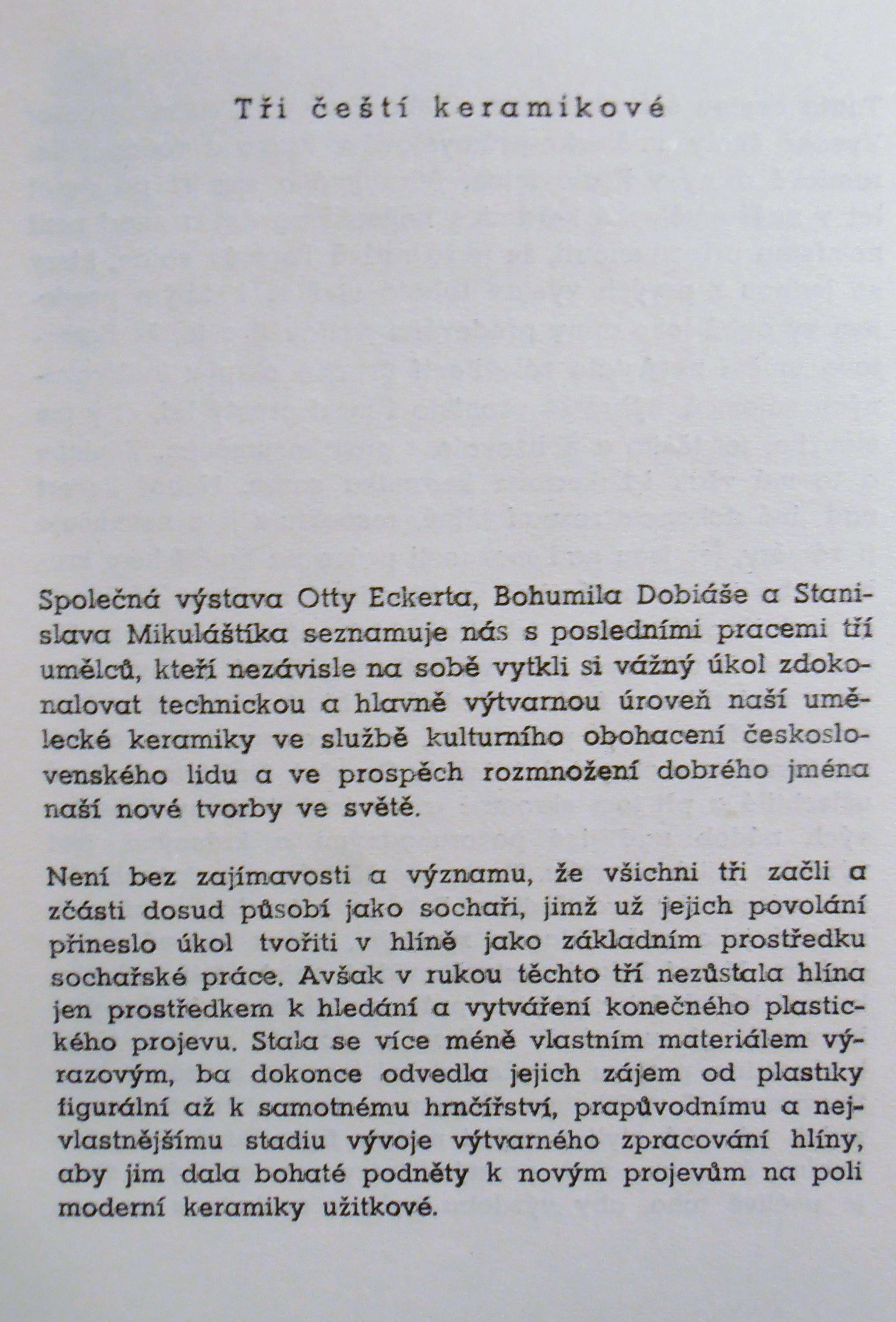 Keramické práce-E. Dobiáše, O. Eckerta, St. Mikuláštíka 5